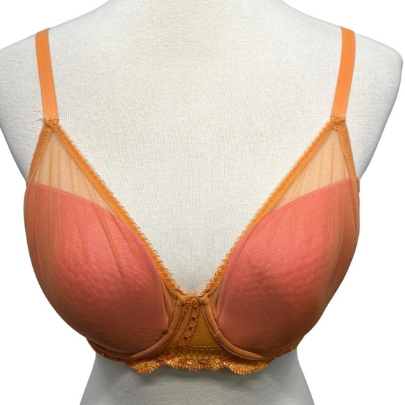 Natori Orange Lace Underwire Bra Women’s 36D - Picture 4 of 9